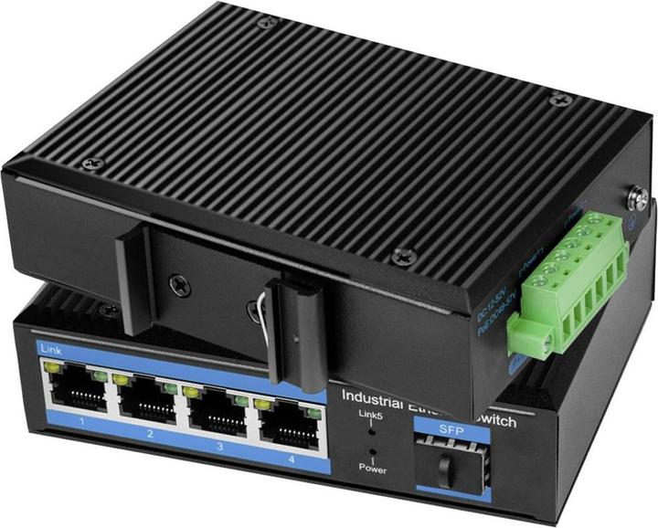Immagine prodotto LogiLink Switch Gigabit Ethernet industriale, 4 porte 1000 Mbit/s + 1 porta SFP (5 Porti)