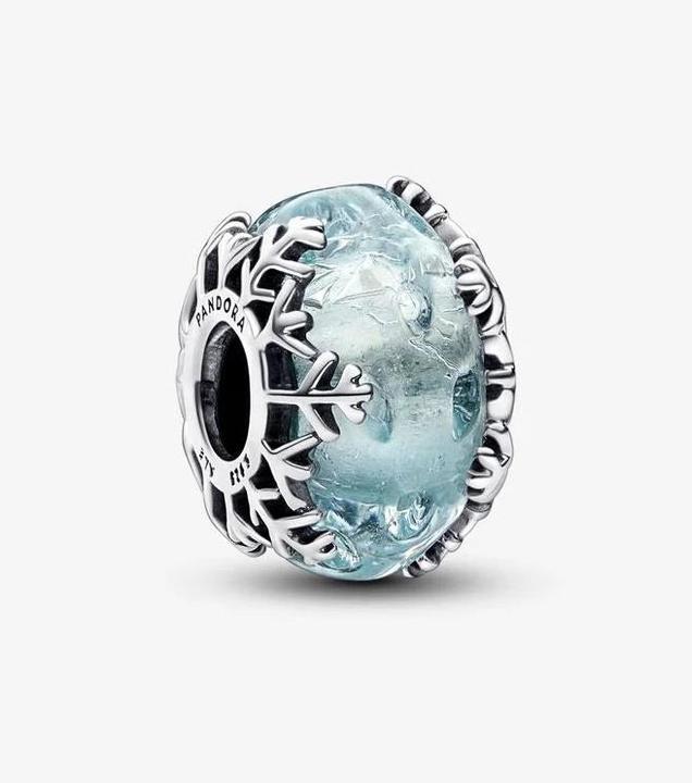 Actual product image Pandora Charm Murano Glass Snowflake (Sterling silver 925)
