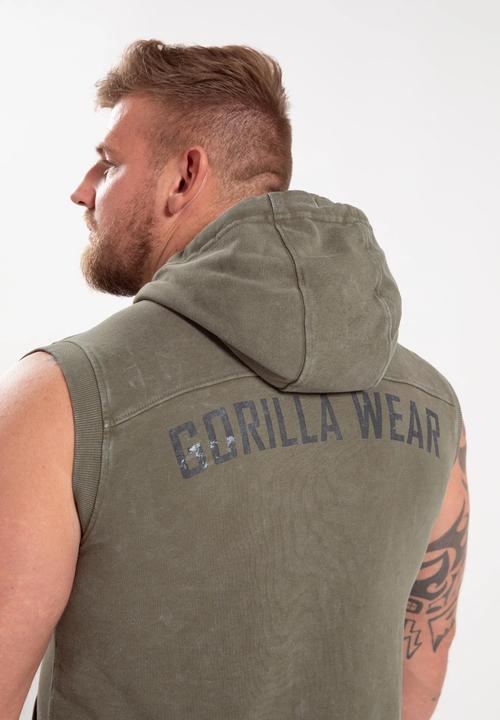 Immagine prodotto Gorilla Wear Silverdale Ärmelloser Kapuzenpullover - Armeegrün (XXL)