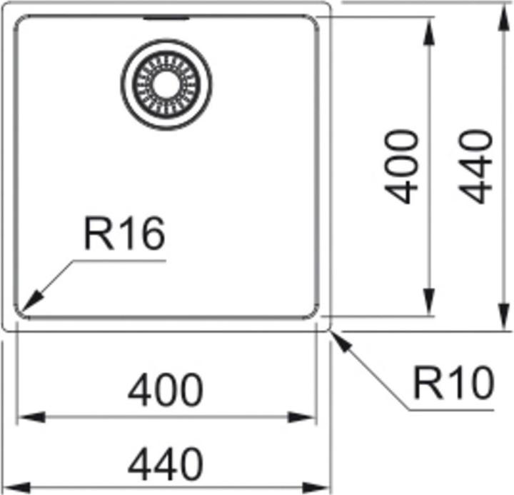 Productafbeelding Franke Roestvrijstalen spoelbak Maris MRX 110-40 (Onderbouw gootsteen)