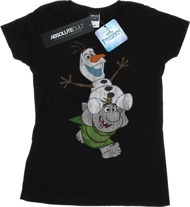 Actual product image Disney Womens/Ladies Frozen Olaf And Troll Cotton T-Shirt (M)