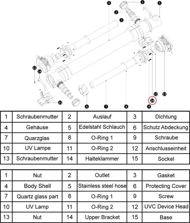 Produktbild SunSun Ersatzteil CUV-6110 Teichklärer