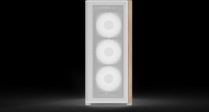 Actual product image AeroCool D501A-G-WT-v2 (white/wood) (ATX)