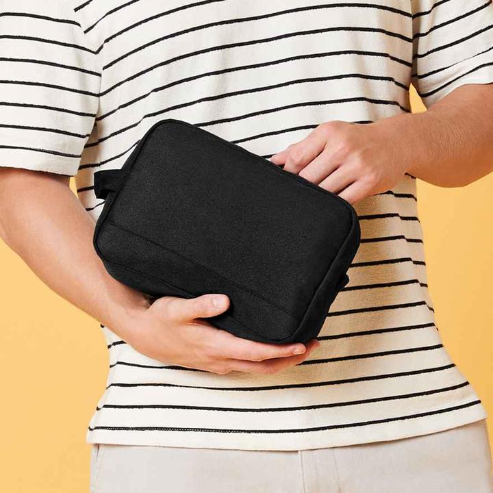 Actual product image Bagbase Essentials cosmetic bag recycled material