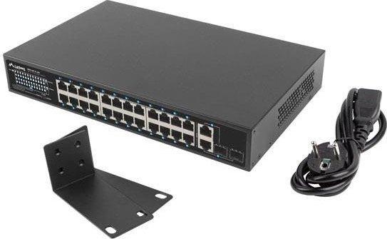 Actual product image Lanberg Switch niezarządzalny PoE+/2x Combo Rack 19" Gigabit Ethernet (26 Ports)
