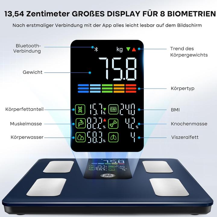 Produktbild GE Körperanalysewaage mit App-Unterstützung (220 kg)