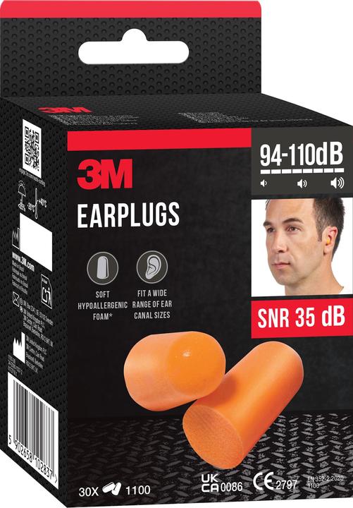 Actual product image 3M Hearing protection plugs 1100C30 (60 x)