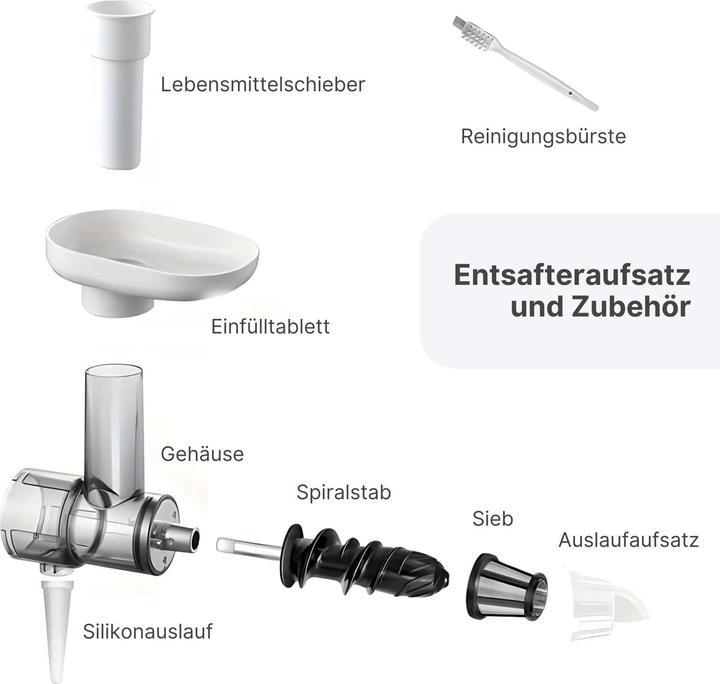 Immagine prodotto Hermex Alternativer Entsafter für KitchenAid Slow Juicer Aufsatz Saftpresse