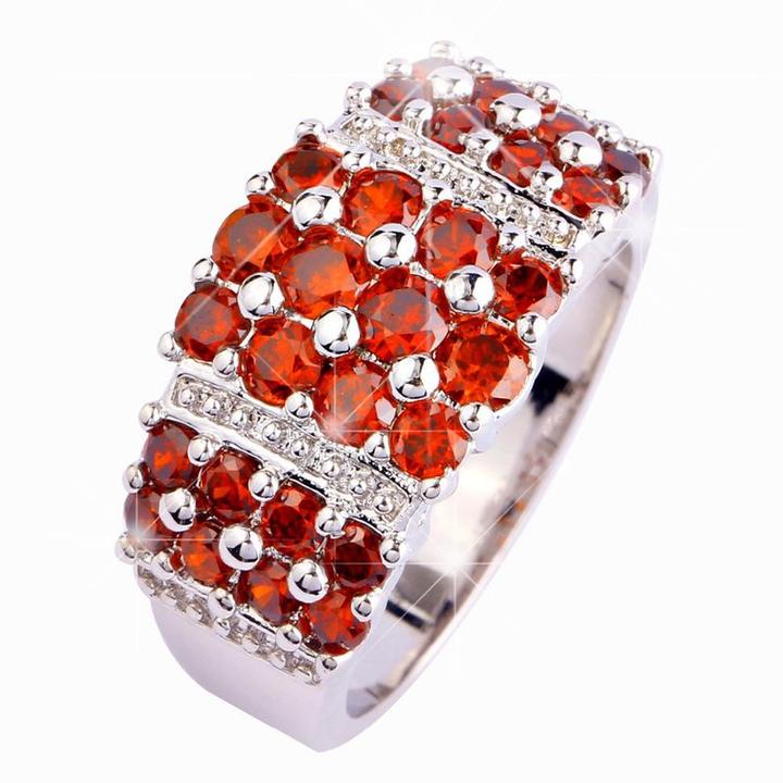 Produktbild Hermex versilberter Ring mit Garnet - Gr. 57 / Size 8 (8)