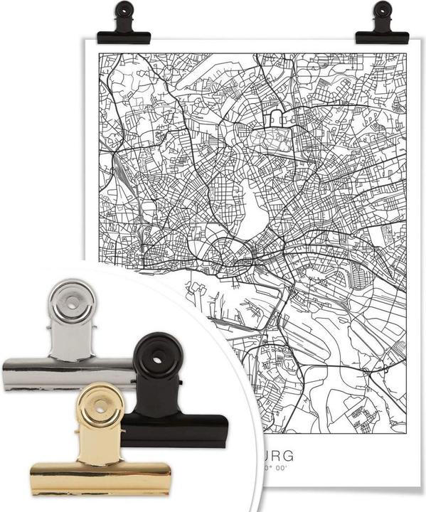 Actual product image Trenddeko Hamburg city map (40 x 50 cm)