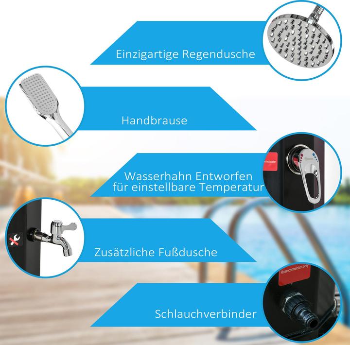 Produktbild Outsunny Solardusche mit Solartriebenfunktion