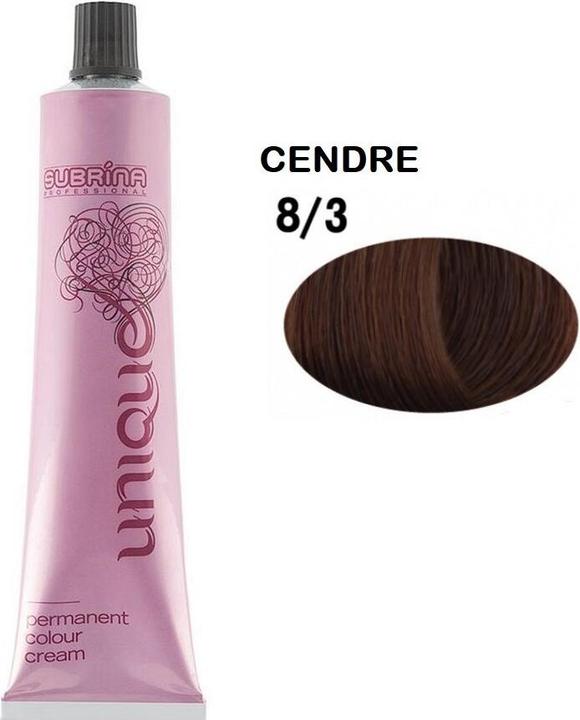 Subrina Professional Unique Permanent Hair Dye 83 Light Cendre Blonde - 100 Ml (83 Light Cendre Blonde)
