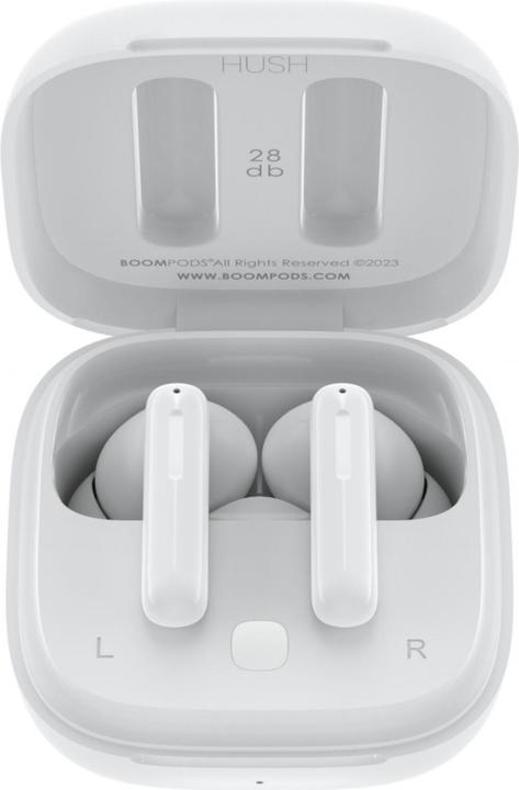 Boompods Ligne de basse Hush White (ANC, 30 h, Sans fil)