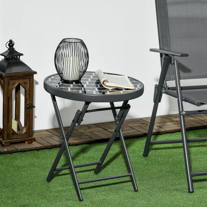 Actual product image Outsunny Round side table with folding function