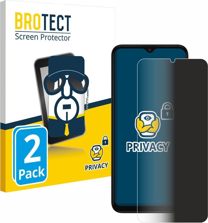 Productafbeelding BROTECT Anti-spionnetje privacyfolie Beschermfolie tegen blauw licht (2 Stuk, Motorola Moto G30)