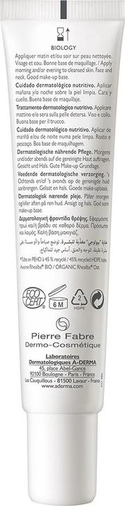 Nährwerte und Zutaten A-Derma BIOLOGY Nutritive Creme Creme (40 ml, 24h Creme)