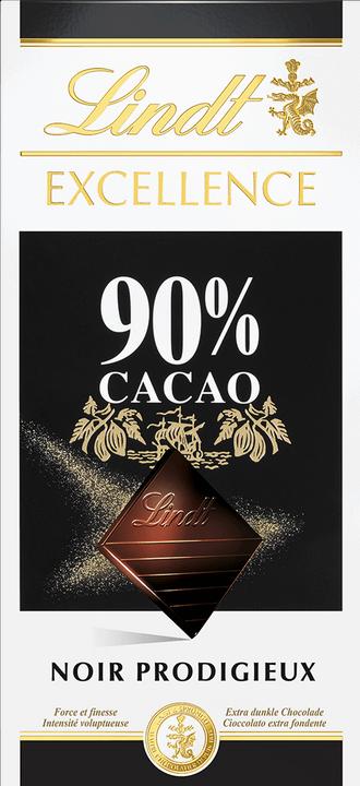 Lindt Tablette de chocolat noir Excellence 90% Cacao (100 g)
