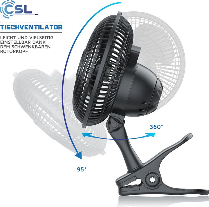 Produktbild CSL USB Ventilator mit Tisch-Klemme