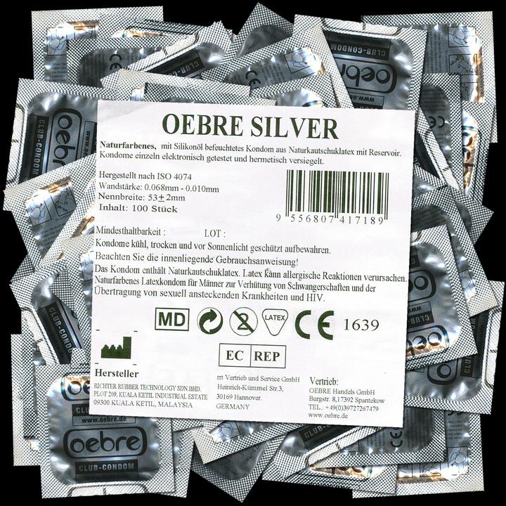 Oebre CLUB-Condom "Silver", 100 condoms at a permanent super price (100 pcs.)
