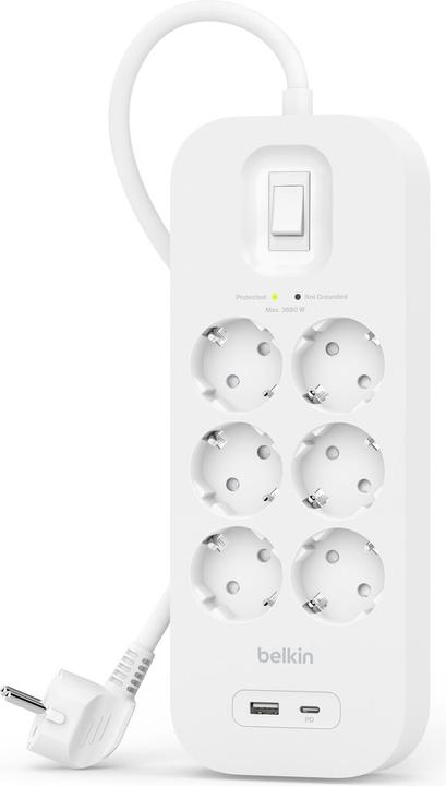 Immagine prodotto Belkin Protezione contro le sovratensioni Surgemaster (6 x, CEE 7/3, 2 m)