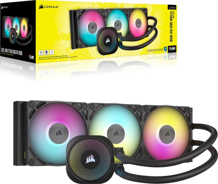 Image du produit Corsair iCUE LINK TITAN 360 RX RGB AIO, Radiateur 360mm, Refroidisseur CPU liquide