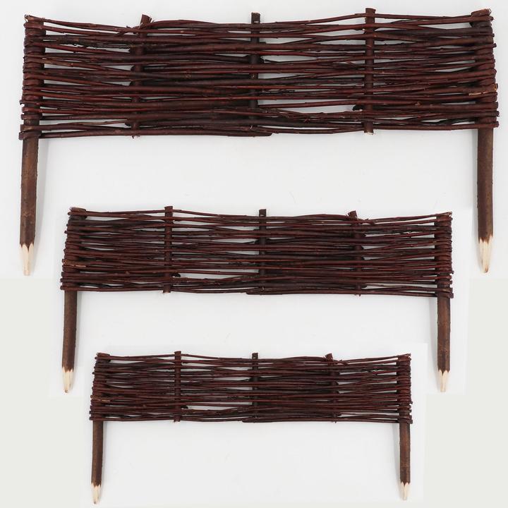 Image du produit Aquagart 4 Beeteinfassungen aus Weide 10x50cm I Beetbegrenzung /Weidenzaun zur Beetumrandung Rasenkante (50 cm)