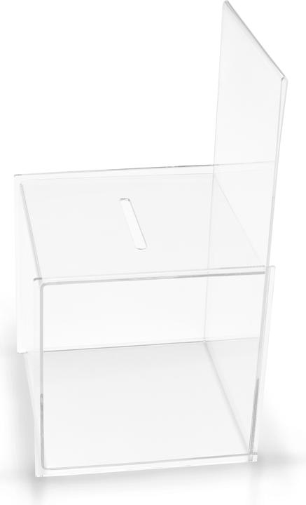 Actual product image Deflecto Suggestion Box, with sign holder