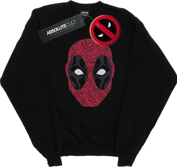 Actual product image Mens Deadpool Head Of Roses Sweatshirt (L)
