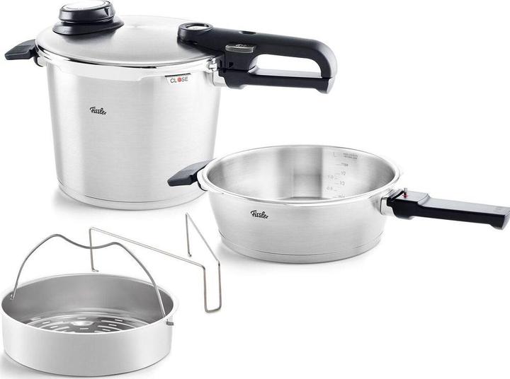 Immagine prodotto Fissler vitavit® premium pentola a pressione set 2 pezzi 22 cm / 6,0 + 2,5 litri 2022 (Set di pentole e padelle da cucina, Acciaio inossidabile)