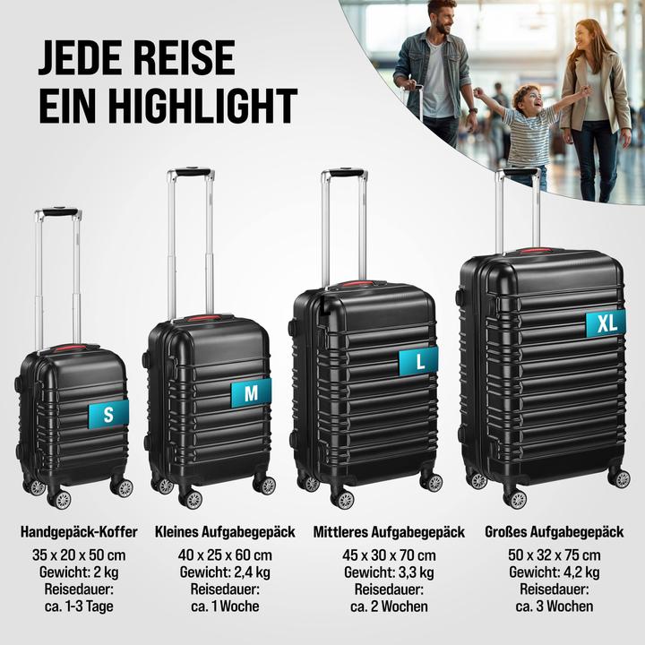 Image du produit Monzana Valise rigide avec accessoires Lot de 4 (M (50 - 90l))