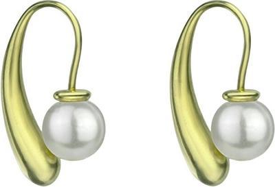 Marc Malone Jennifer White Earrings Mce24025g - Gold-Plated With Artificial Pearl