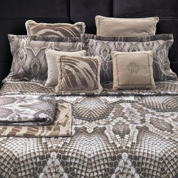 Actual product image Roberto Cavalli Mako satin bed linen Amorgos natural (Bedding set, 155x220 cm + 80x80 cm)