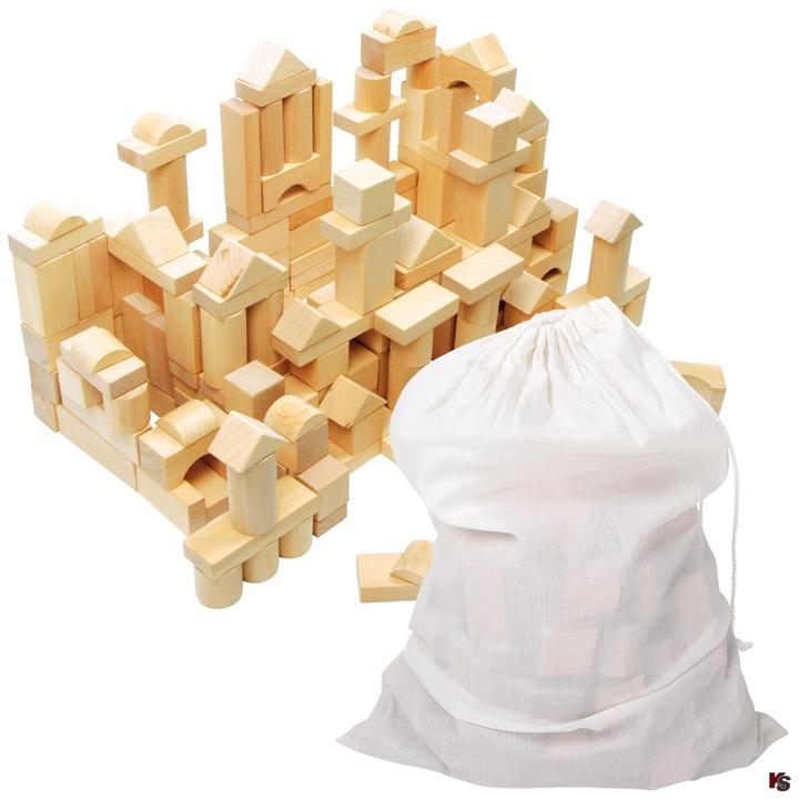 Actual product image small foot Wooden building blocks in bag