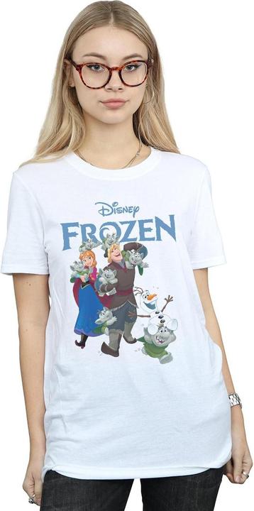Actual product image Disney Womens/Ladies Frozen Happy Trolls Cotton Boyfriend T-Shirt (S)