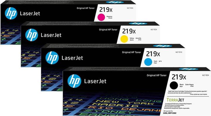 Actual product image HP Original W2190X / 219X SET set with all four colours (M, Y, FC, C)