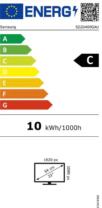 Etichetta energetica Samsung MONITOR 22 POLLICI S40GD FHD (1920 x 1080 pixel, 22")