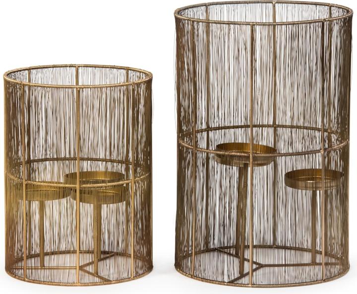 Actual product image Dekocandle Hurricane lantern brass for 3 candles Ø31x46cm (1 x, 31 x 46 cm)