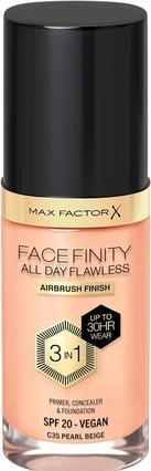 Produktbild Max Factor Facefinity 3-in-1 All Day Flawless Liquid Foundation SPF 20 35 Pearl Beige (C35 Pearl Beige)