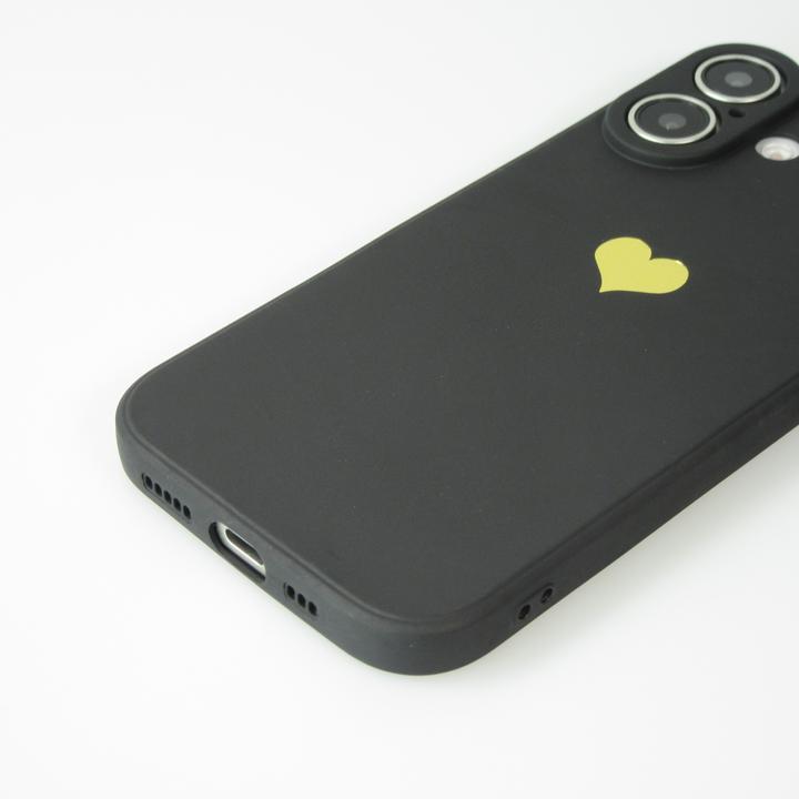 Actual product image PhoneLook Cover Silicone Mat Heart gold (Apple iPhone 16)