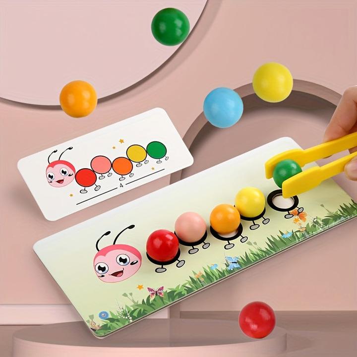 Actual product image Activity Board Holzpuzzle mit Perlen " Farbzuordnung und Entwicklung der Feinmotorik, Lernspielzeug für Kinder