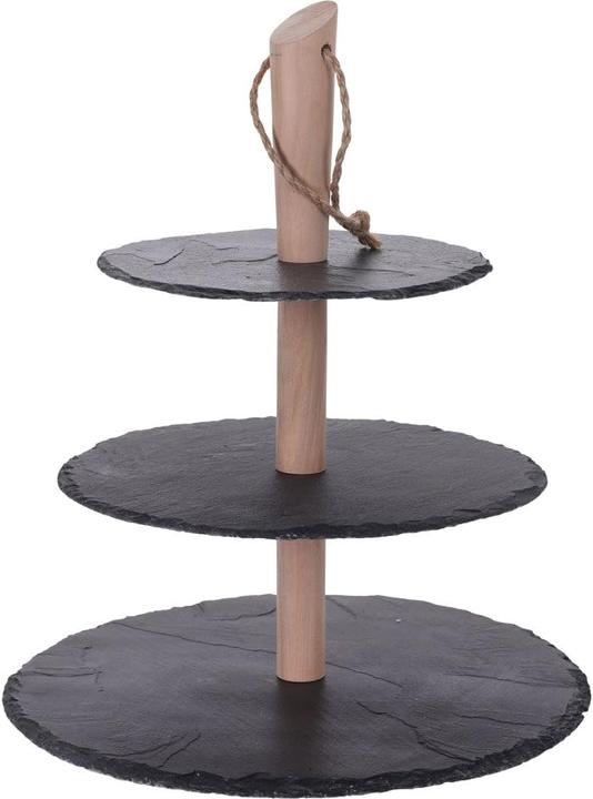 Actual product image Mojawo Round slate etagere serving shelf 3-tier Ø30/25/20/H36cm