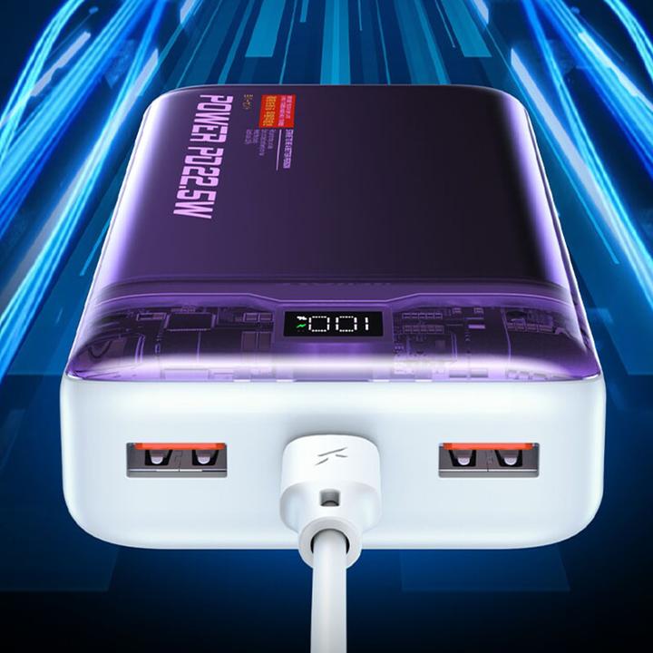 Actual product image Wekome WP-351 Vanguard-Serie – Powerbank 20000 mAh PD 20 W + QC 22,5 W (Lila / Transparent) (20000 mAh)