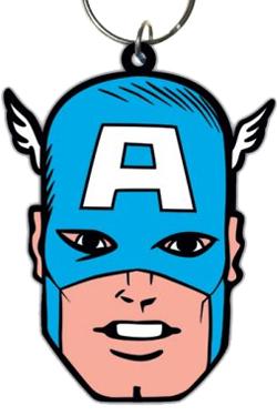 Produktbild Pyramid Captain America: Gummi-Schlüsselanhänger Face