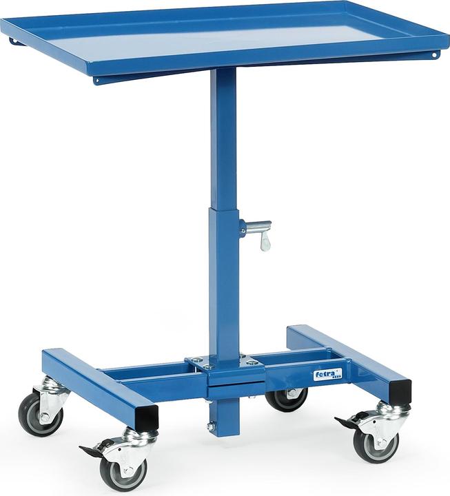 Fetra Material stand loading area -L605xW405mm adjustable height 524-774 mm brilliant blue, RAL 5007