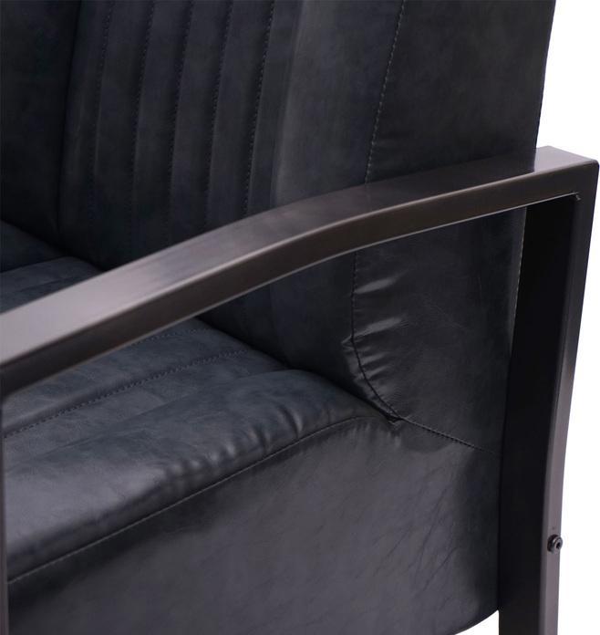 Actual product image Swisshandel24 Armchair, lounge chair upholstered armchair recliner, metal industrial design - vintage grey