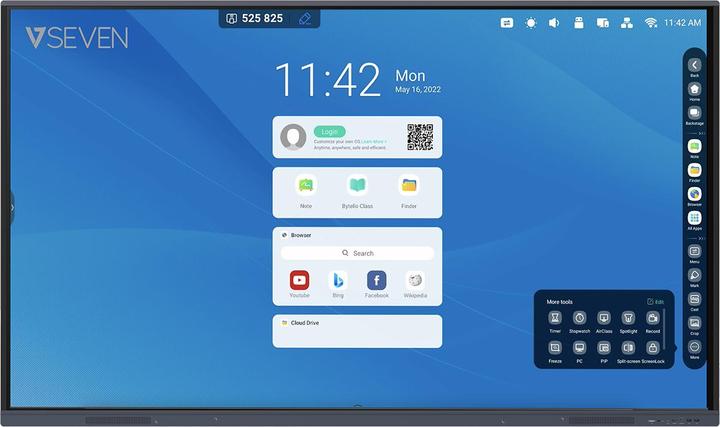 Actual product image V7 75 IN 4K IFP ANDROID 11 DISPLAY (WLAN only, 75", 64 GB, Black)