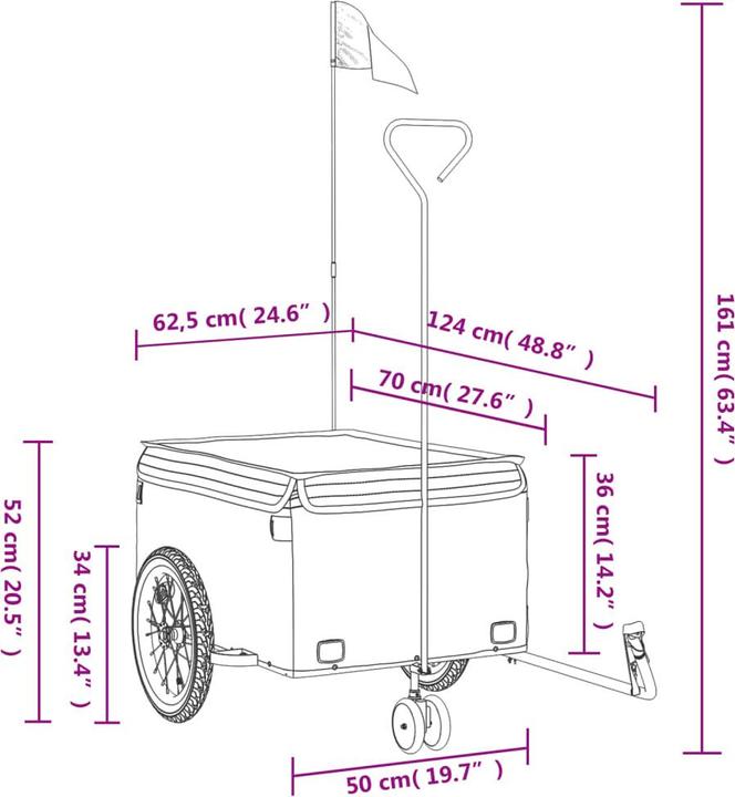 Actual product image VidaXL Fahrradanhänger 45 kg Eisen