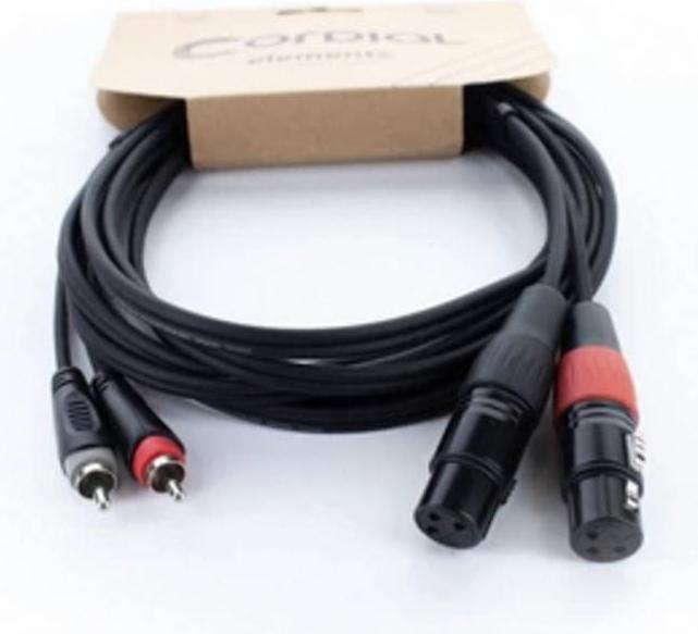 Actual product image Cordial EU 1,5 FC XLR Verbindungskabel (2x XLR-Buchse 3 polig - 2x Cinch-Stecker (1.50 m)