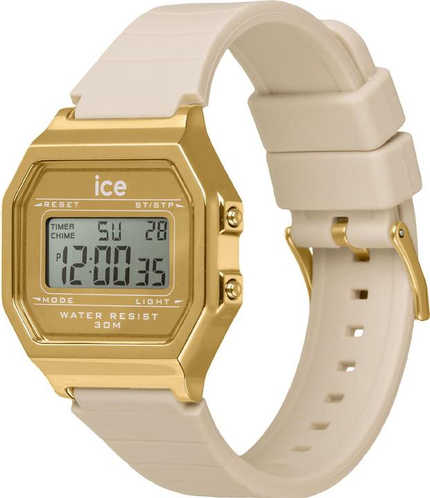 Produktbild ICE Watch ICE-Watch ICE digit retro - Metal gold mirror - Almond skin - Small Armbanduhr (32 mm)