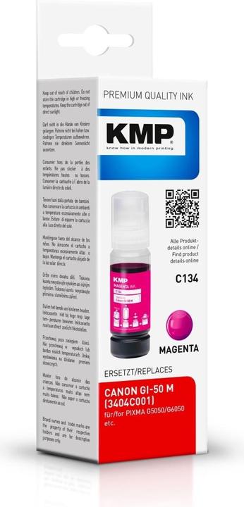Image du produit KMP Recharge d'encre remplace Canon GI-50 M, 3404C001 Compatible Magenta 1580,0006 (1580,0006) (M)